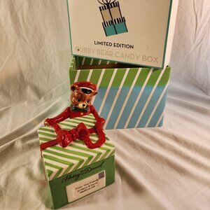 HARRY & DAVID 2010 LTD EDITION Christmas 'CUBBY' BEAR CANDY DISH JAR Boxed